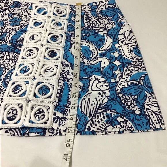 Lily Pulitzer Blue Skort Marigold Crochet Trim Size 6 - Picture 10 of 10